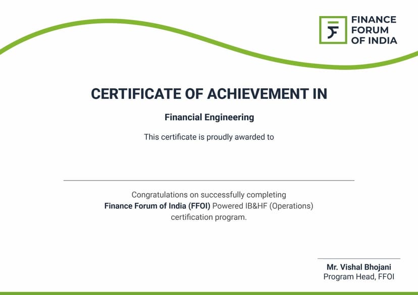 Certificate Program in Financial Engineering